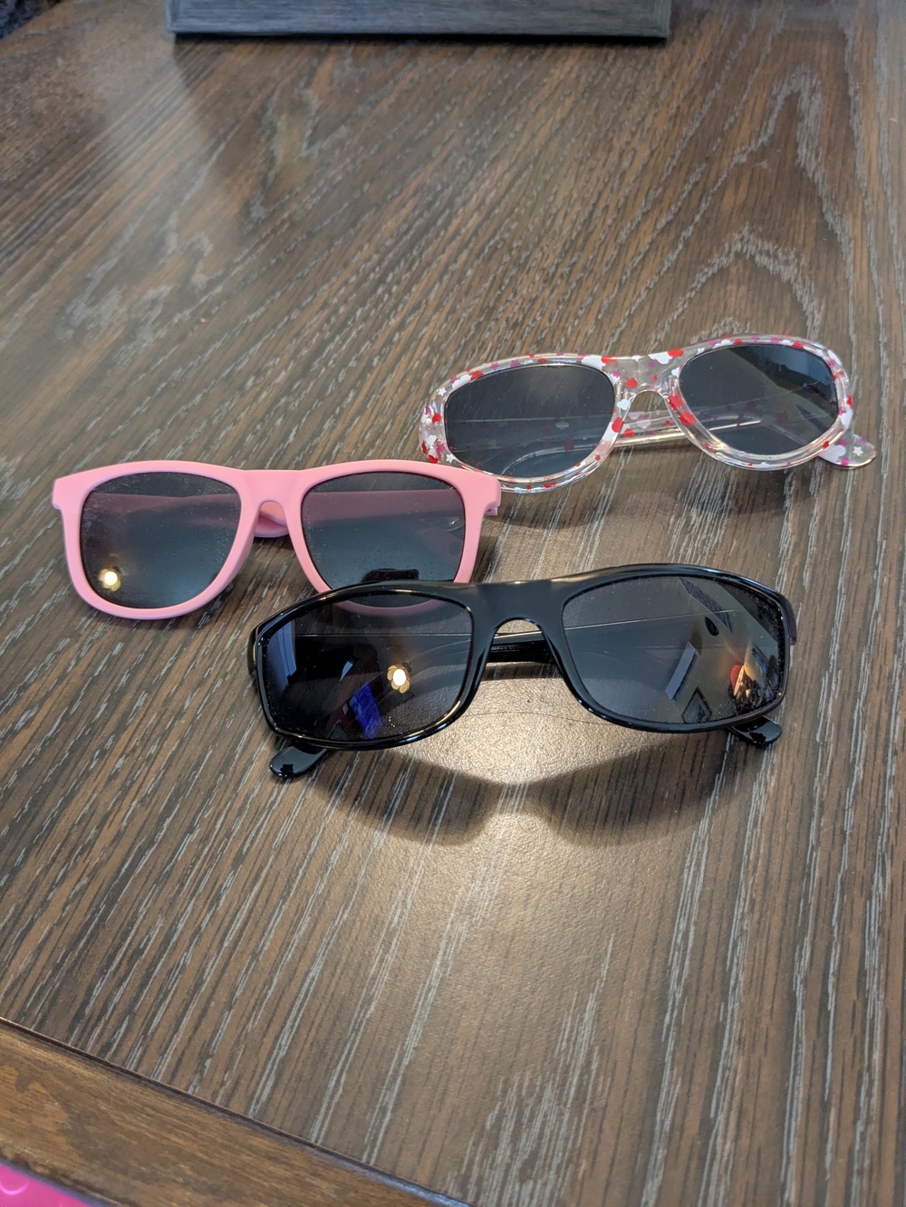 Set of 3 Toddler Sunglasses - Pink, Black, Clear Floral